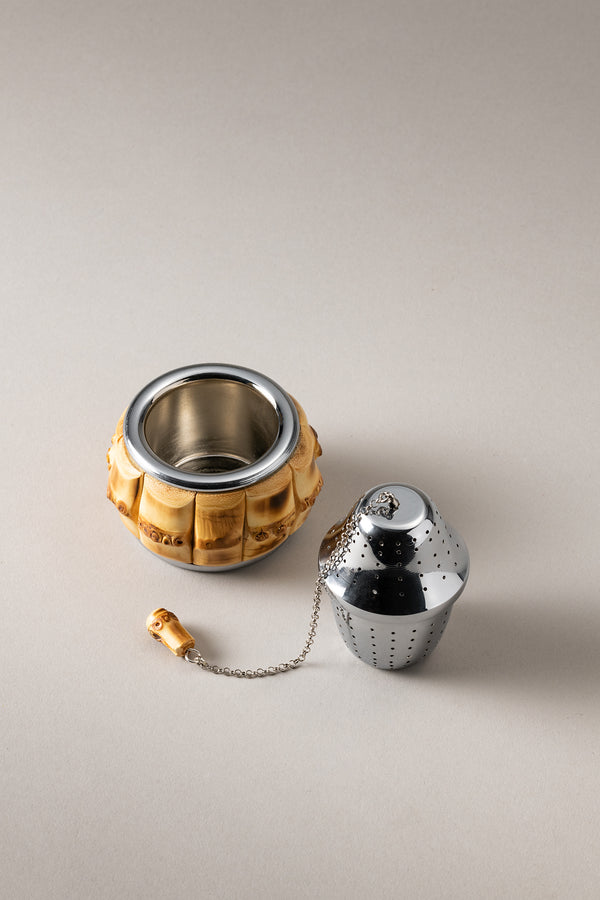 Bamboo root Tea infuser with resting plate