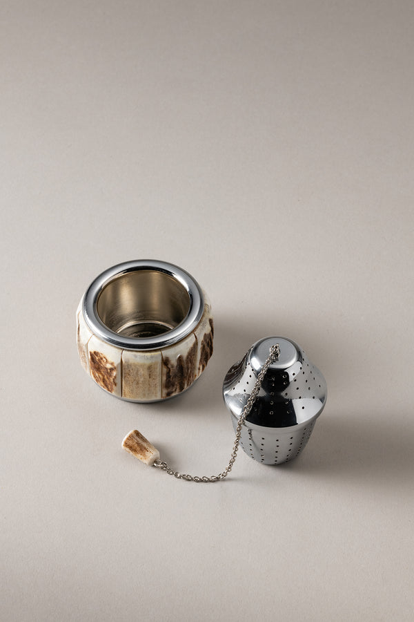 Stag antler Tea infuser with resting plate