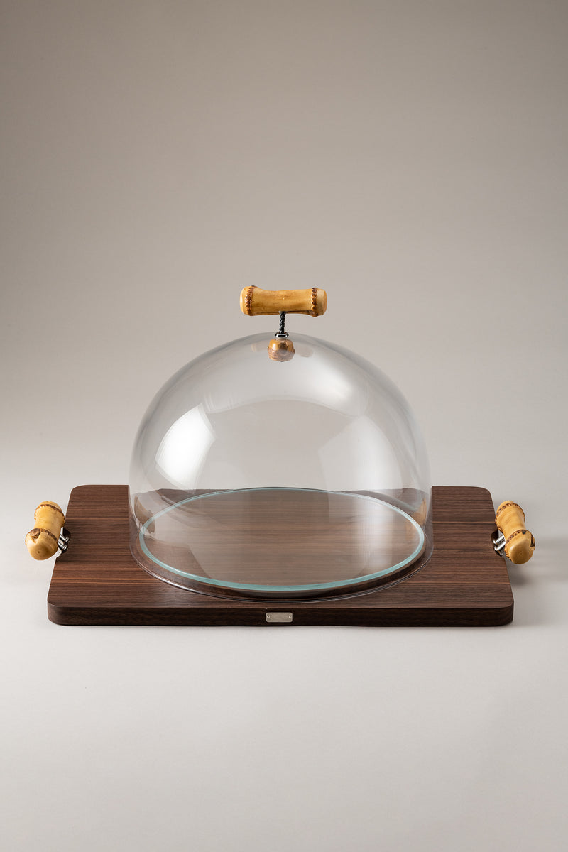 Bamboo root Cheese cutting board with dome