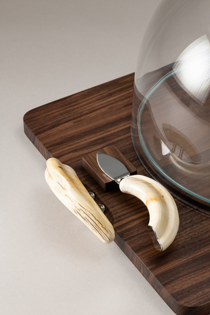 Warthog Cheese serving board with glassdome