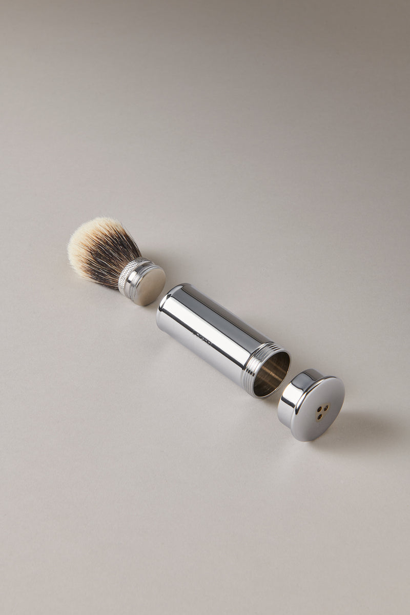 Chrome plated brass Traveling shaving brush