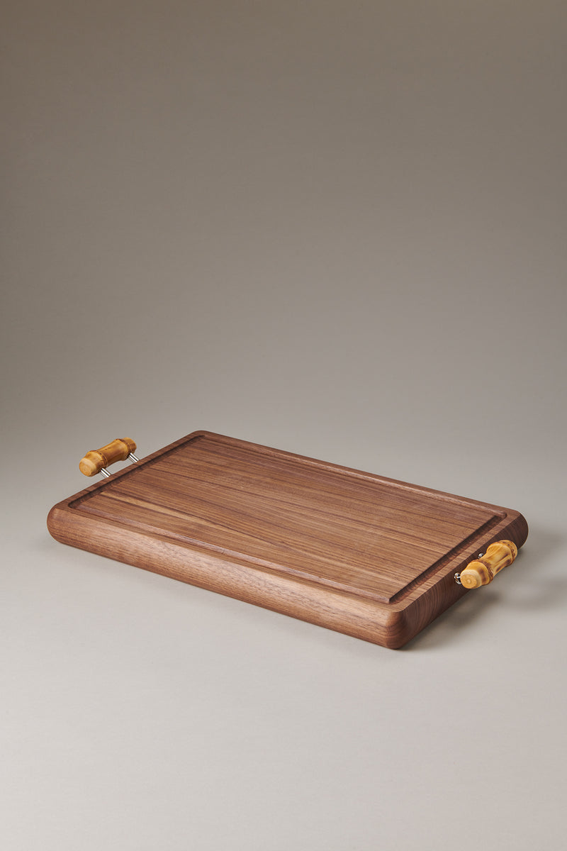 Bamboo root Cutting board with handles