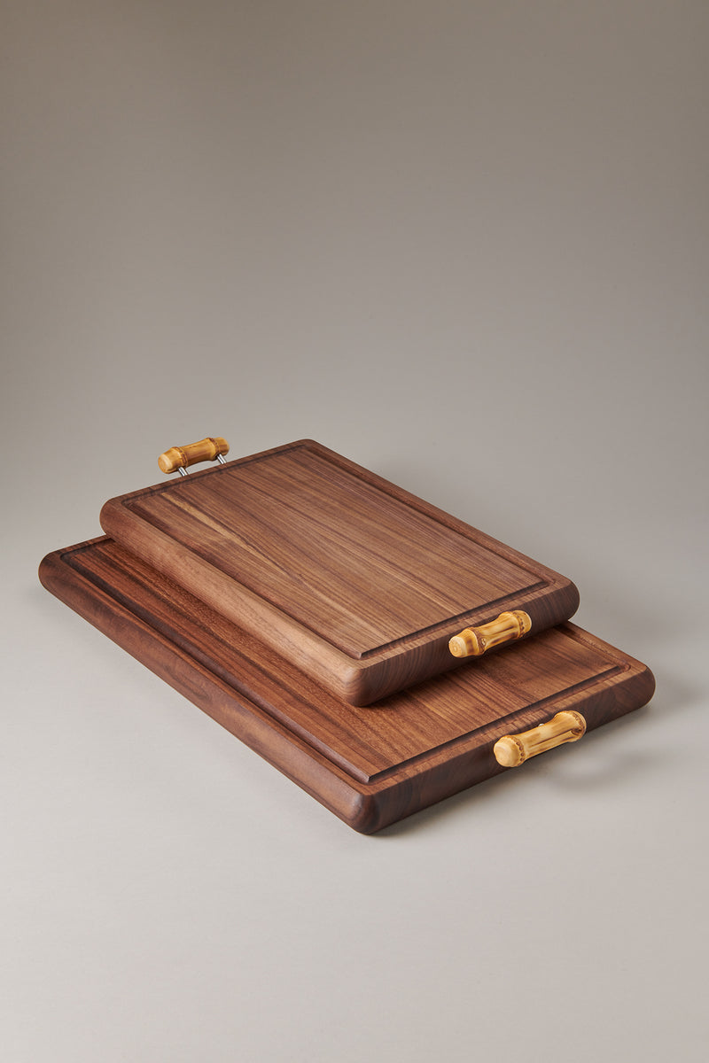 Bamboo root Cutting board with handles