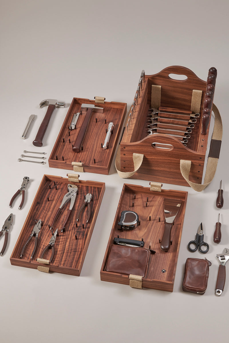 Cassetta da lavoro con utensili in Legno - Wood Tool set