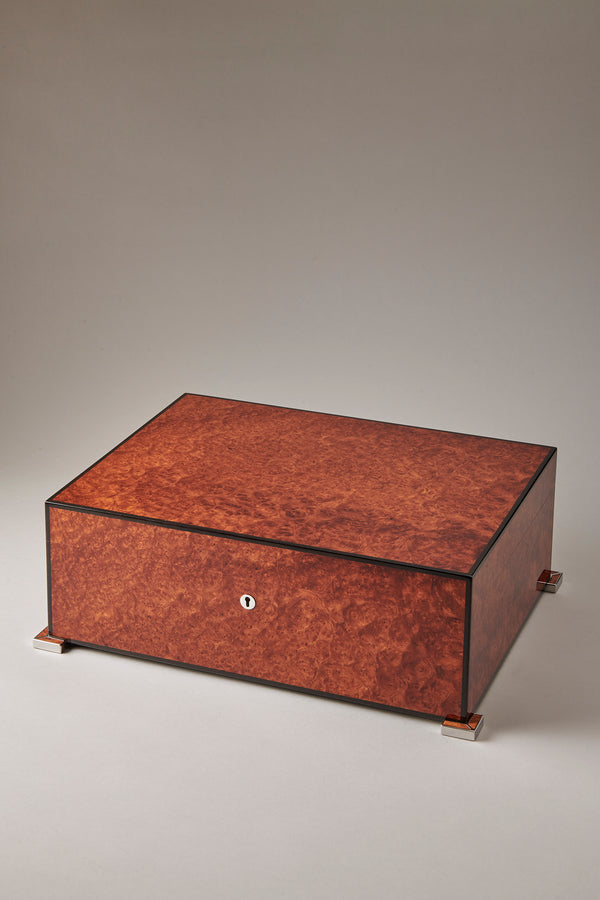 Amboyna burl Large cigar humidor box
