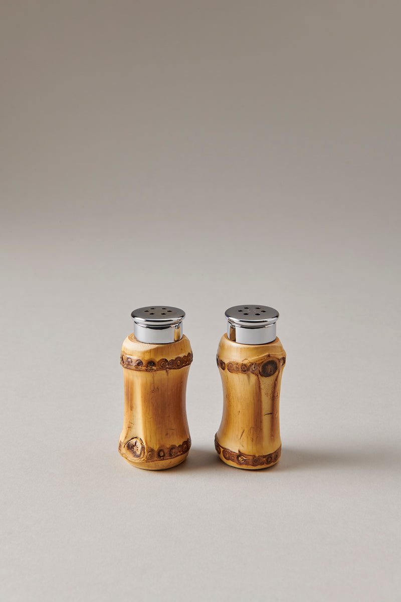 Bamboo root Salt and pepper sprinkle set