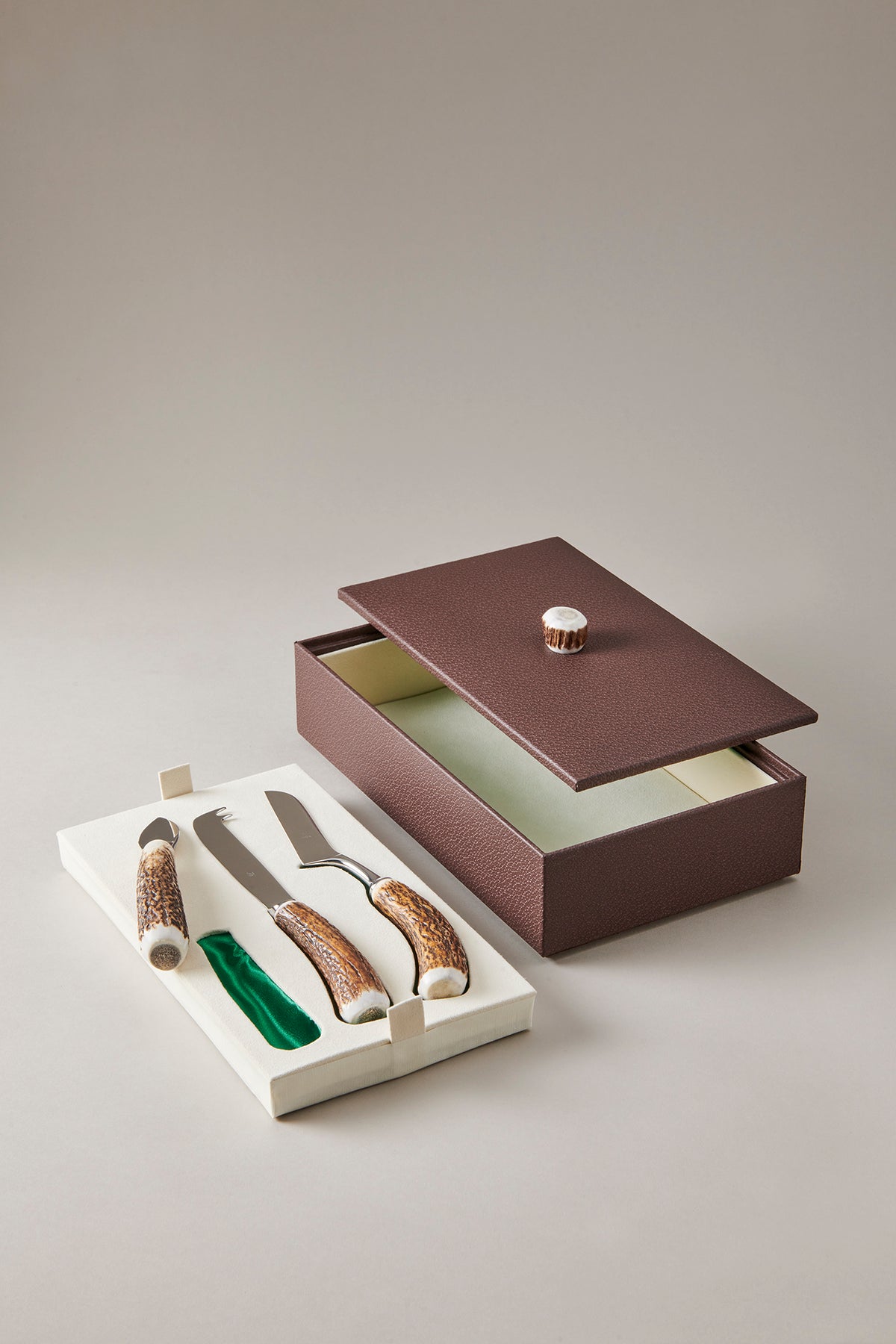 Stag antler Cheese knife set deluxe case – Lorenzi Milano