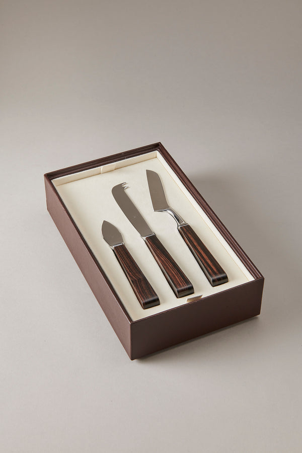 Wood Cheese knife set deluxe case