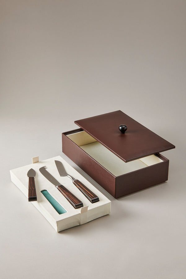 Wood Cheese knife set deluxe case