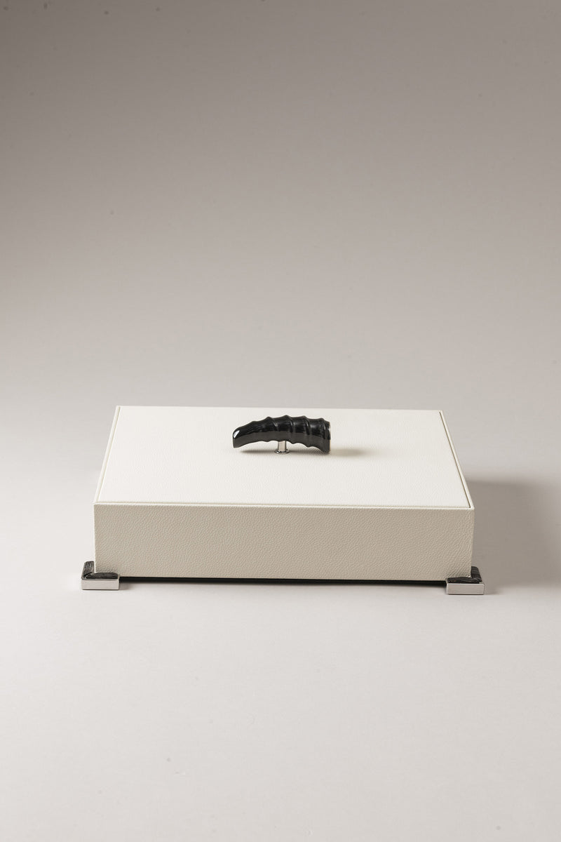 Porta oggetti rettangolare - Rectangular tidy box nautical leather –  Lorenzi Milano