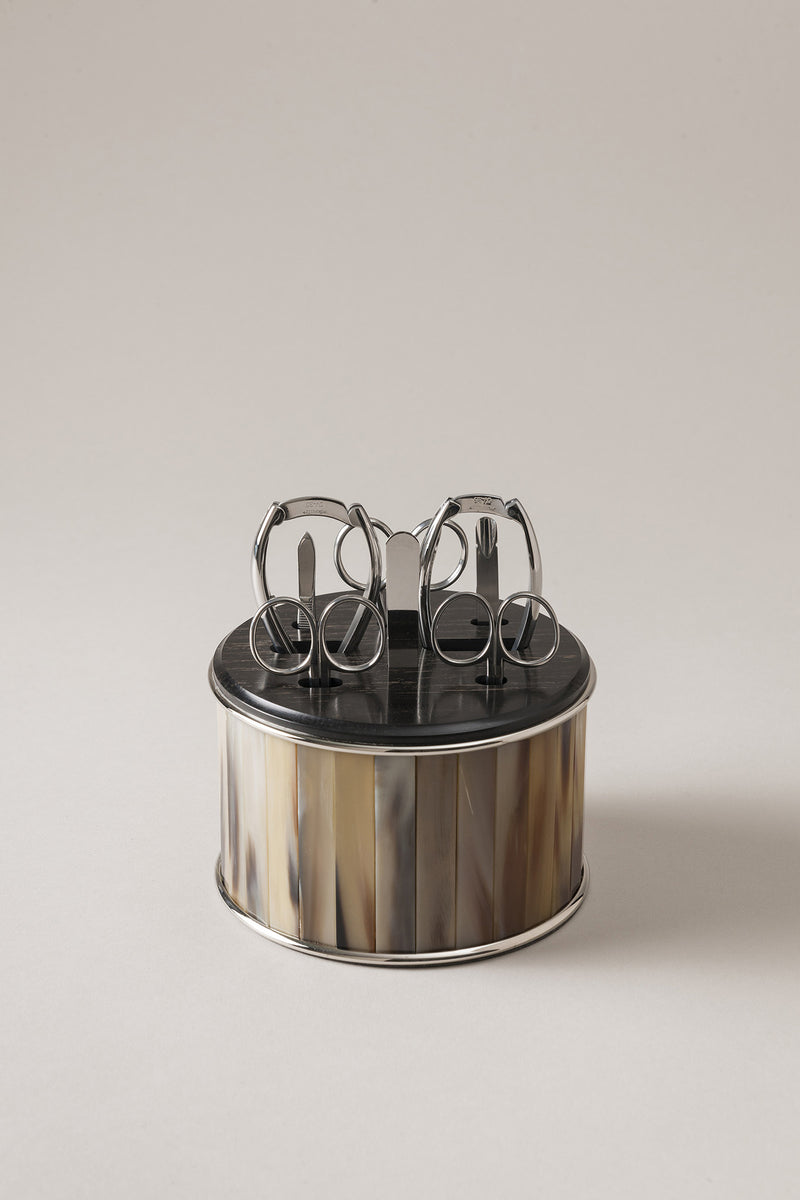 Lorenzi Milano Completo manicure da toilette in Zebu