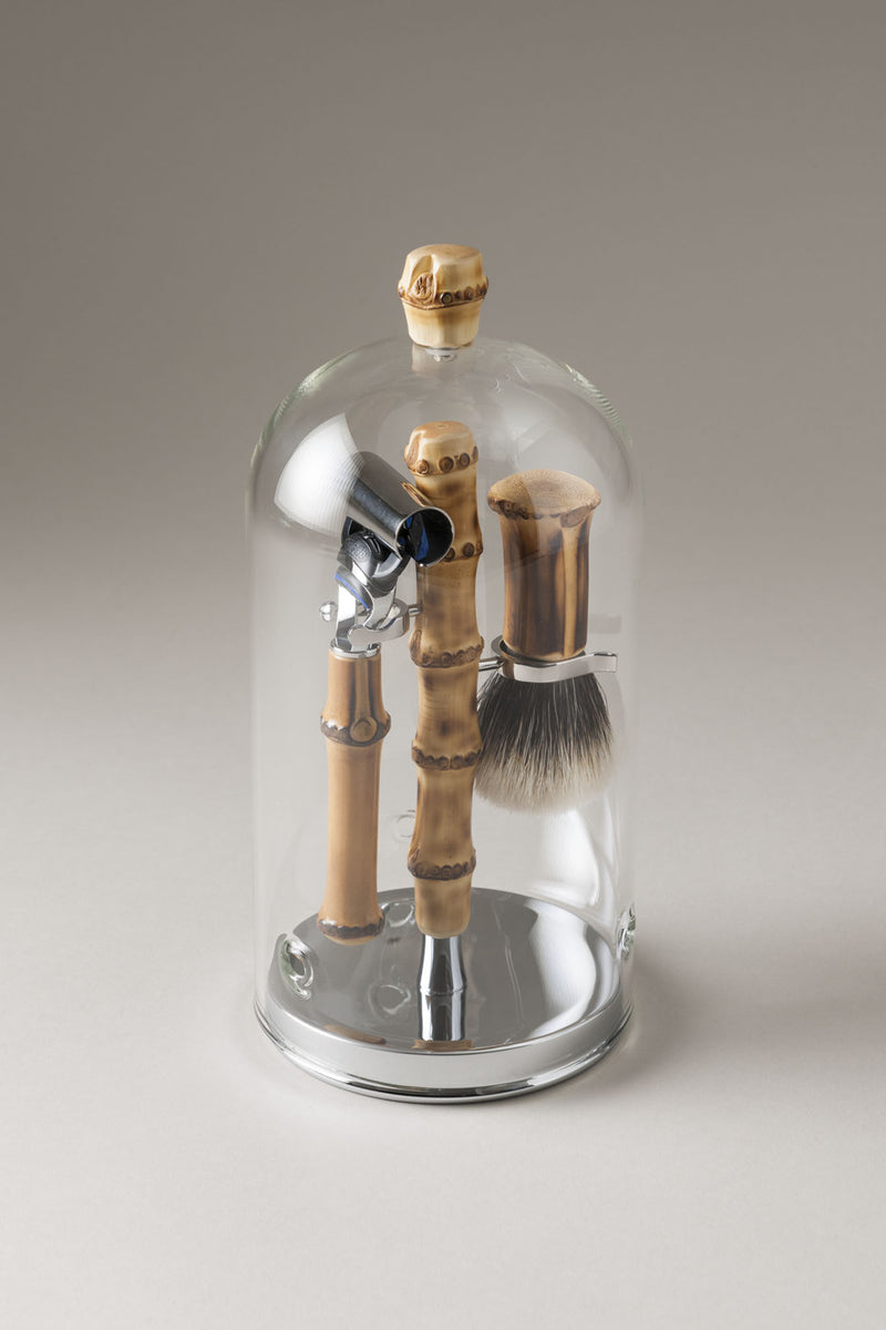 Lorenzi Milano Set barba toilette con campana in Bambù