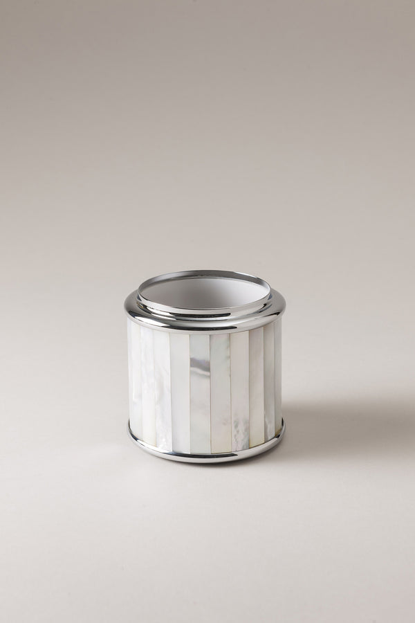 Porta cotone cilindro vetro - Glass cotton jar with natural material b –  Lorenzi Milano