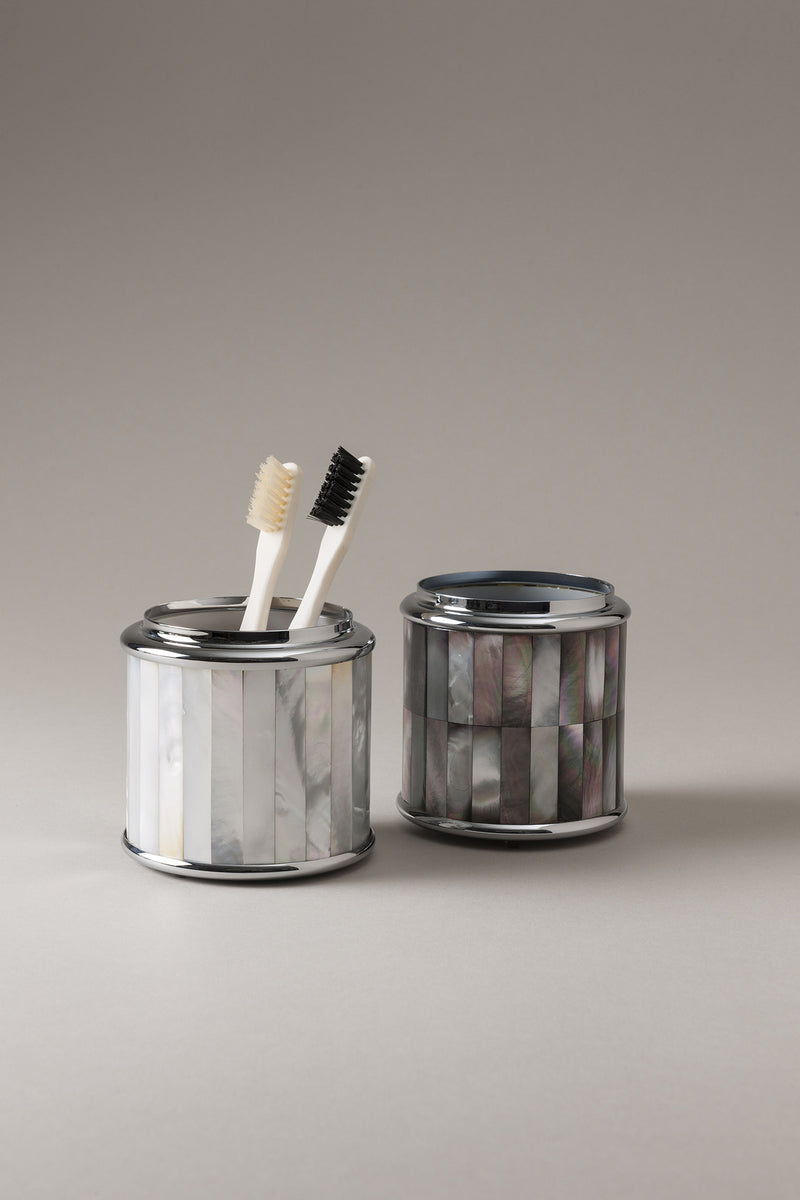 Porta spazzolini contenitore vetro con campana - Glass toothbrush pot –  Lorenzi Milano