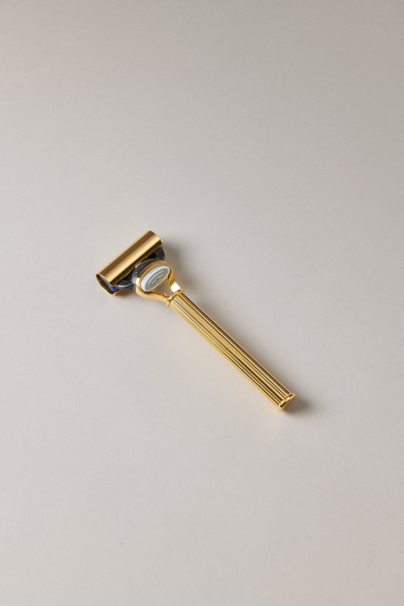 Gold plated brass Golden razor