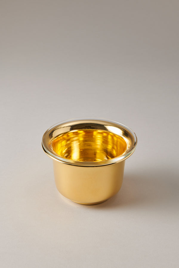 Gold plated brass Shaving mug
