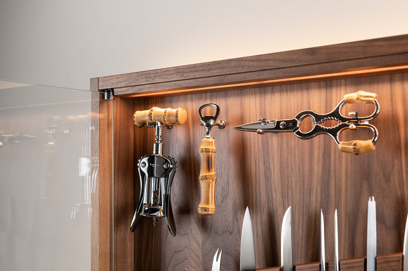 Coltelliera media con vetro - Medium cabinet wall-mounted knives set