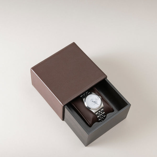 TAWBURY Scatola Porta Orologi Con 24 Scomparti E Cassetto - Porta Orologi Uomo In Pelle Vegan - Foto 10