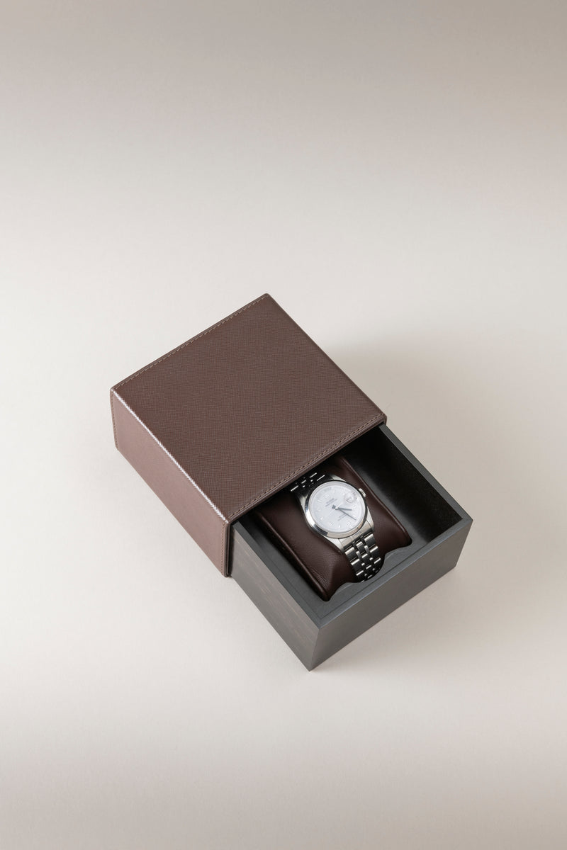 Saffiano style leather Watch box