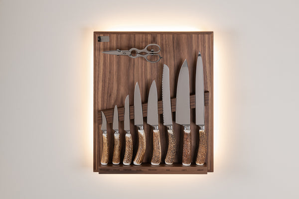 Stag antler Small wall-mounted knives set