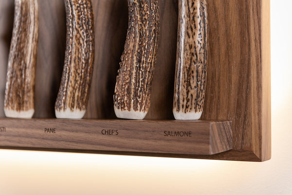 Stag antler Large wall-mounted knives set