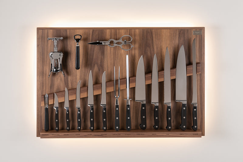 Coltelliera media in POM - Polyoxymethylene Medium wall-mounted knives set