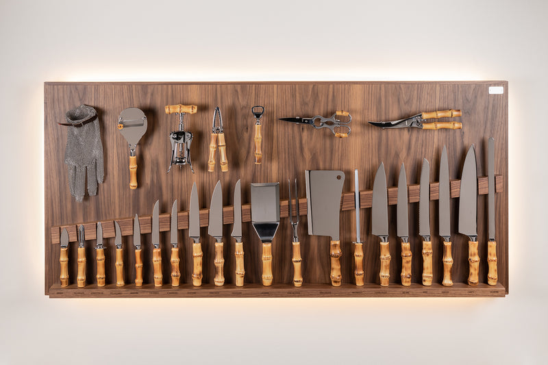 Bamboo root Large wall-mounted knives set