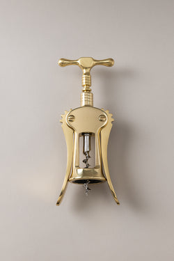 Varnished brass Brass double lever corkscrew