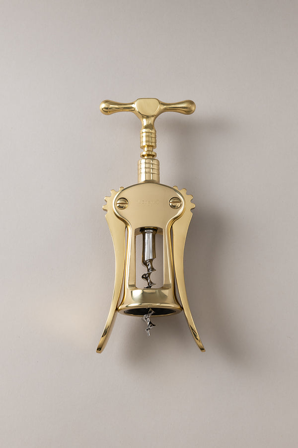 Brass double lever corkscrew
