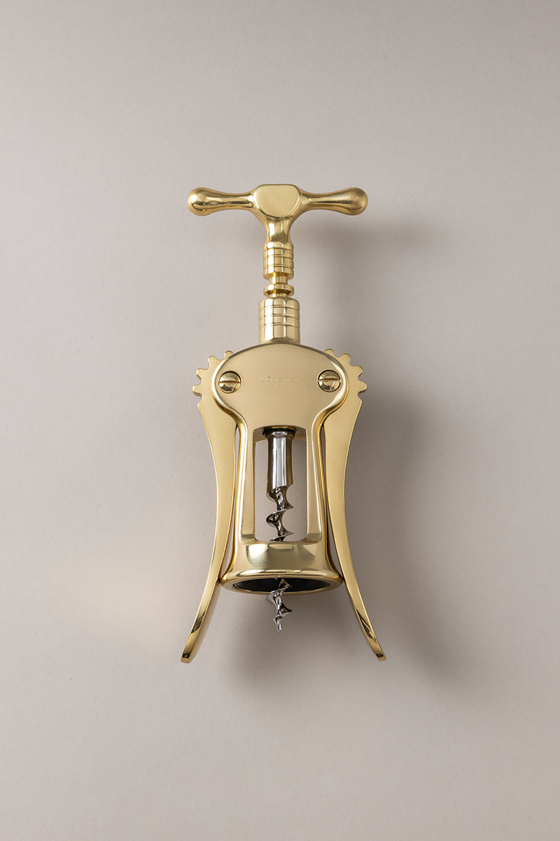 Cavatappi tradizionale ottone semplice in Ottone zaponato - Varnished brass Brass double lever corkscrew